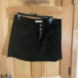 Green Cordroy mini skirt